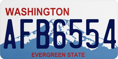 WA license plate AFB6554