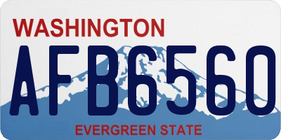 WA license plate AFB6560