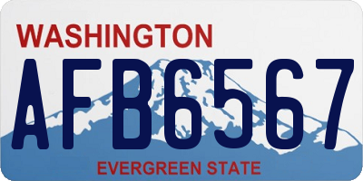 WA license plate AFB6567