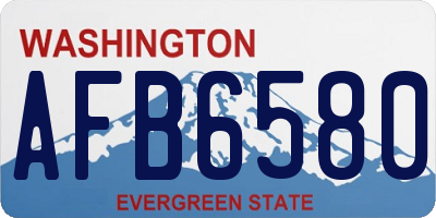 WA license plate AFB6580