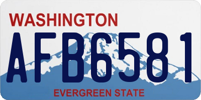 WA license plate AFB6581