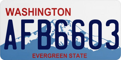 WA license plate AFB6603