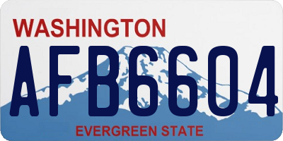 WA license plate AFB6604