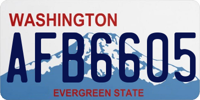WA license plate AFB6605