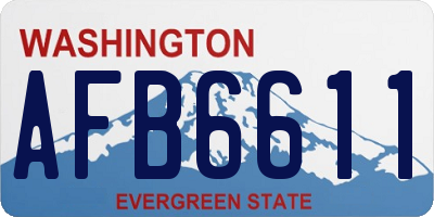WA license plate AFB6611