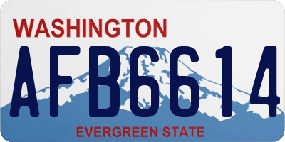 WA license plate AFB6614