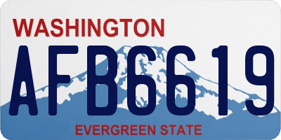 WA license plate AFB6619