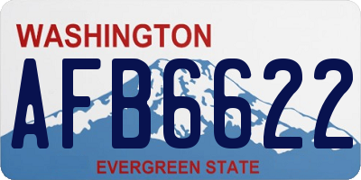 WA license plate AFB6622