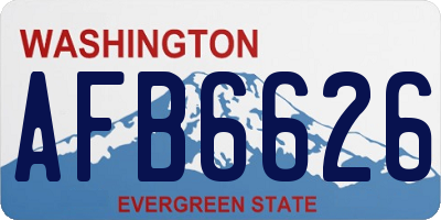 WA license plate AFB6626