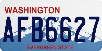 WA license plate AFB6627