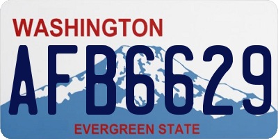WA license plate AFB6629
