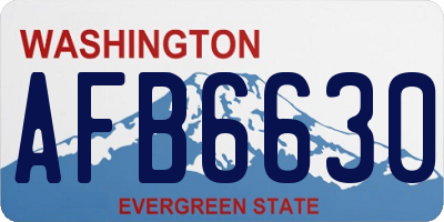 WA license plate AFB6630