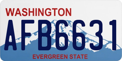 WA license plate AFB6631