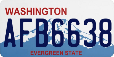 WA license plate AFB6638