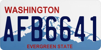 WA license plate AFB6641
