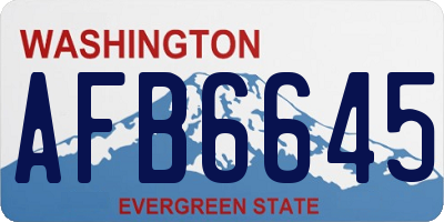 WA license plate AFB6645