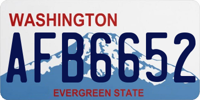 WA license plate AFB6652