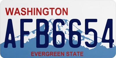 WA license plate AFB6654