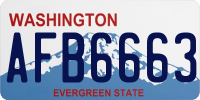 WA license plate AFB6663