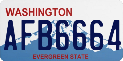 WA license plate AFB6664