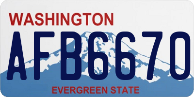 WA license plate AFB6670