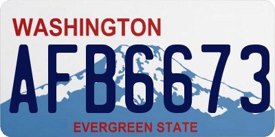 WA license plate AFB6673