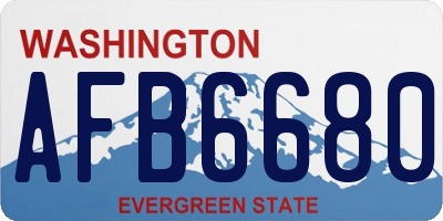WA license plate AFB6680