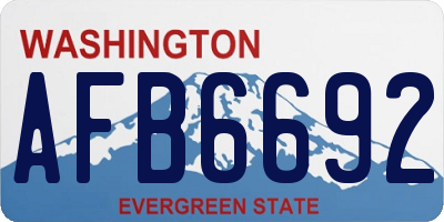 WA license plate AFB6692