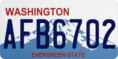 WA license plate AFB6702