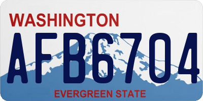 WA license plate AFB6704