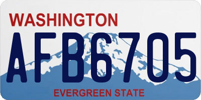 WA license plate AFB6705