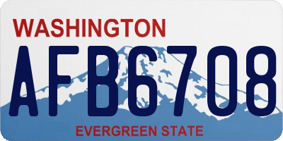 WA license plate AFB6708