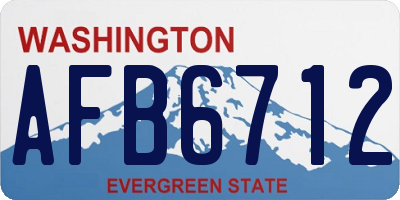 WA license plate AFB6712
