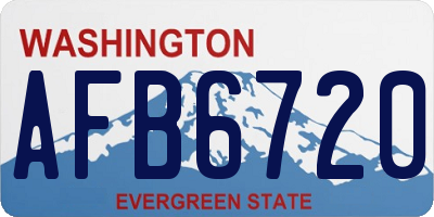 WA license plate AFB6720