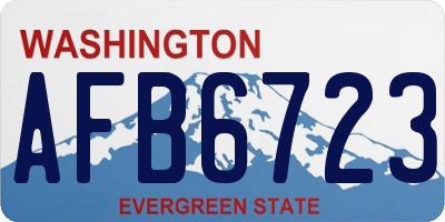 WA license plate AFB6723