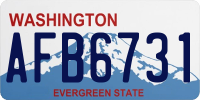 WA license plate AFB6731