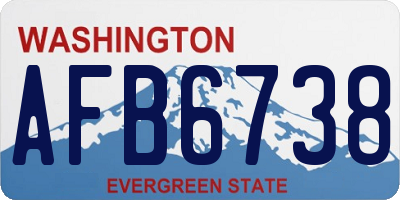 WA license plate AFB6738