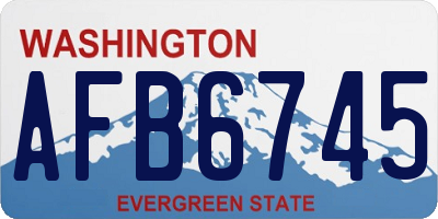 WA license plate AFB6745