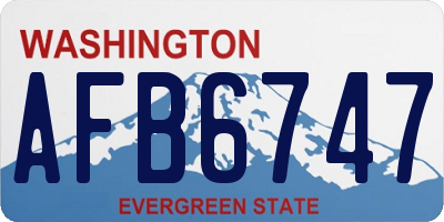 WA license plate AFB6747