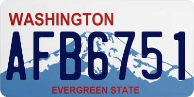 WA license plate AFB6751