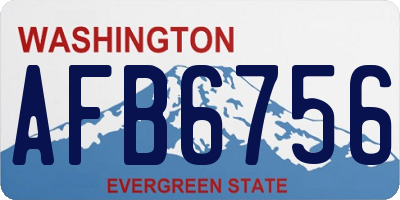 WA license plate AFB6756
