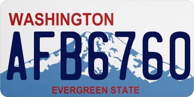 WA license plate AFB6760