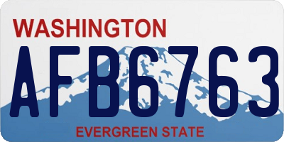 WA license plate AFB6763