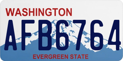 WA license plate AFB6764