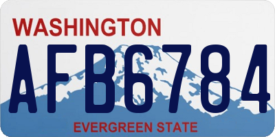 WA license plate AFB6784