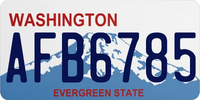 WA license plate AFB6785