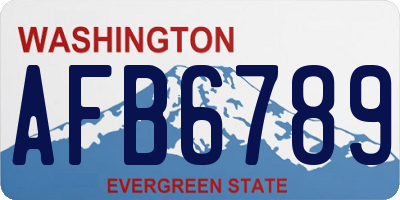 WA license plate AFB6789