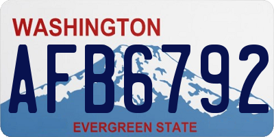 WA license plate AFB6792