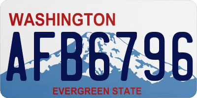 WA license plate AFB6796