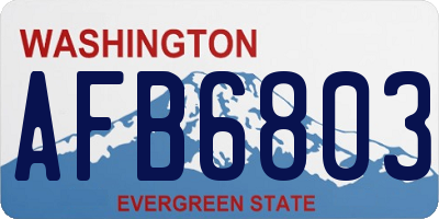 WA license plate AFB6803